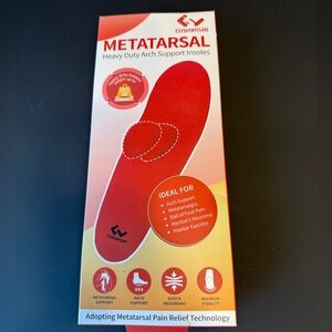 NIB Cushwork Red Metatarsal Support Insoles